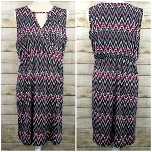 Pink and Black Chevron Maternity Dress